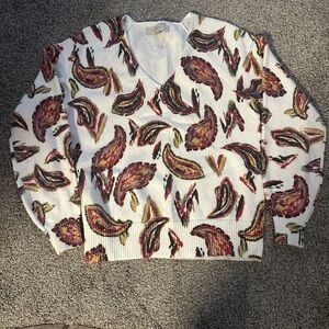 LOFT V-Neck Sweater - Multicolor Paisley